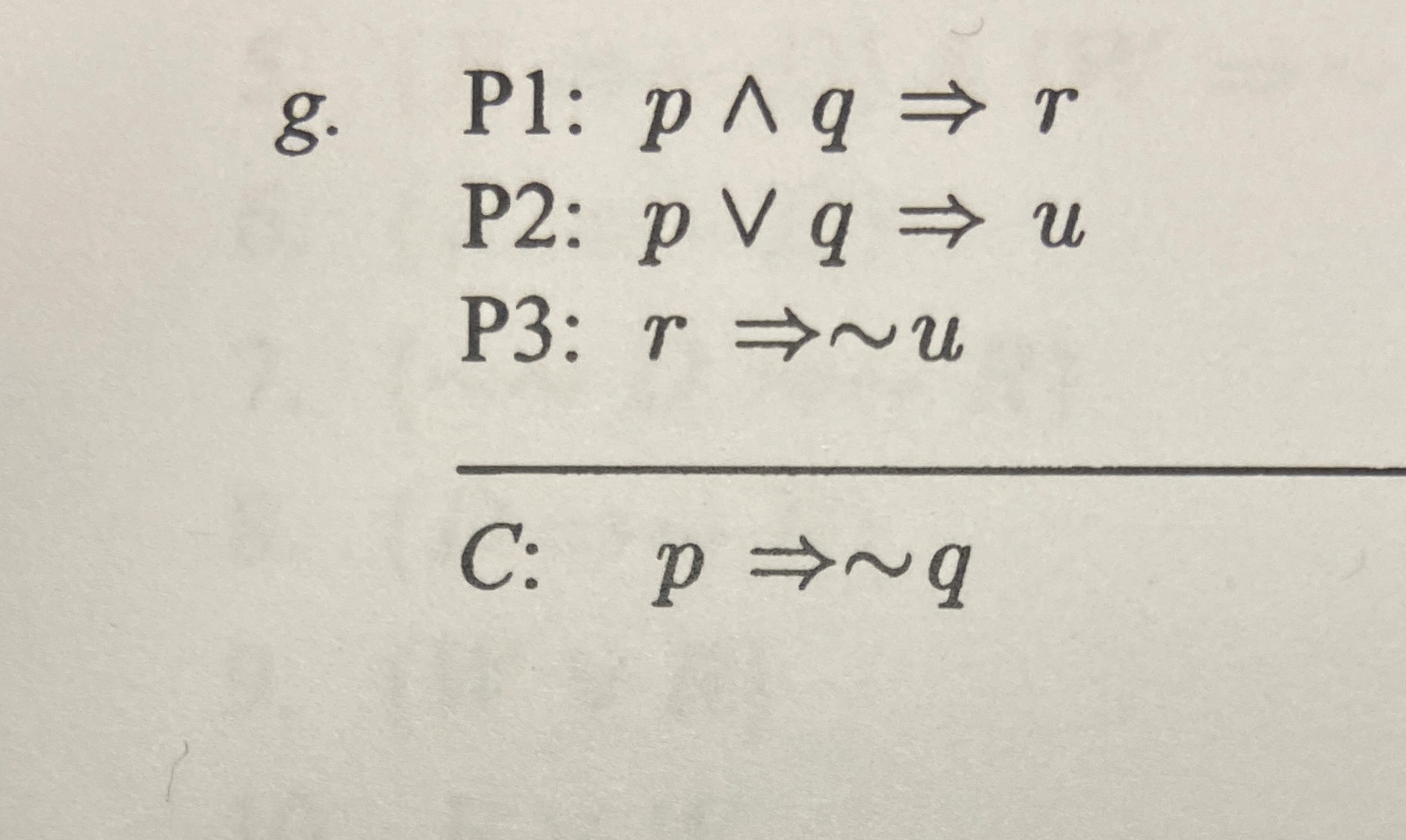 show that each if the following conclusions ( C )