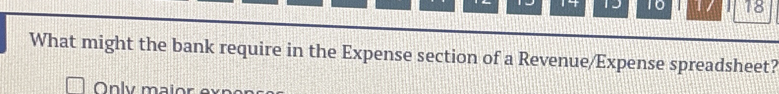 What might the bank require in the Expense
