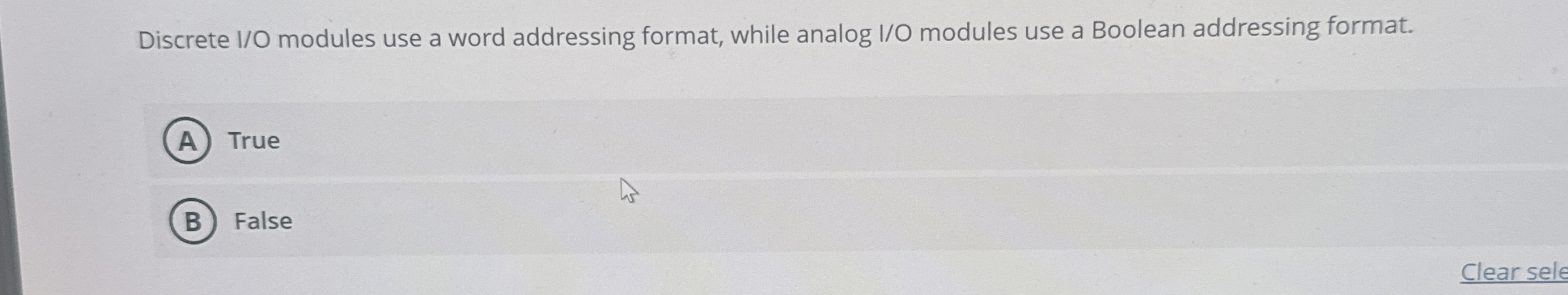 Discrete I / O modules use a word addressing