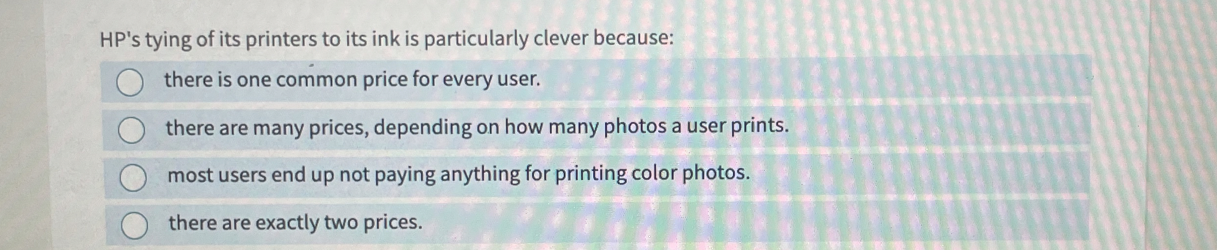 HP ' s tying of its printers to its ink is