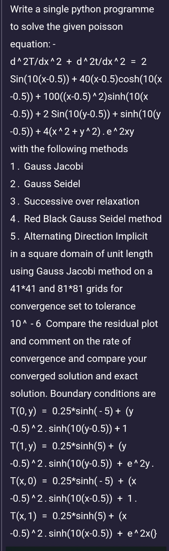 Write a single python programme to solve the