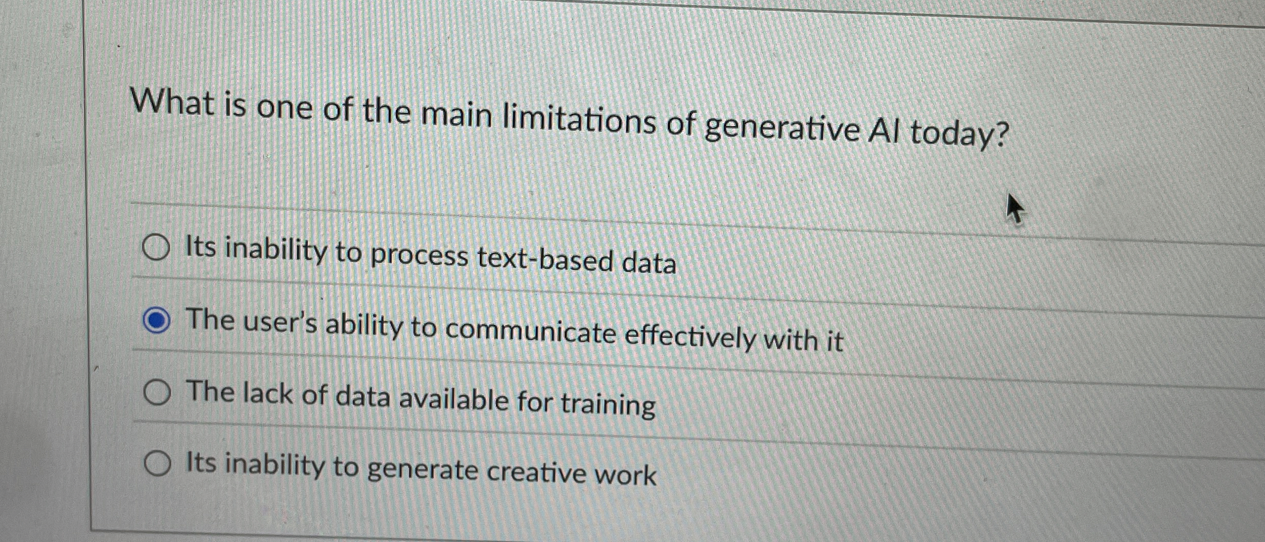 What is one of the main limitations of generative