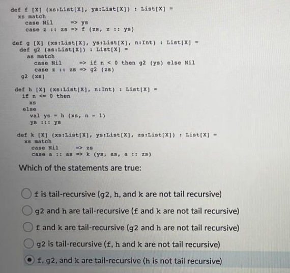 ` ` ` def f [ X ] ( xs:List [ X ] , Ys:List [ X ]