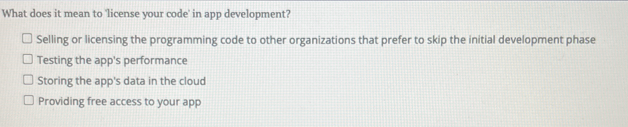 What does it mean to 'license your code' in app