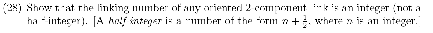 ( 2 8 ) Show that the linking number of any