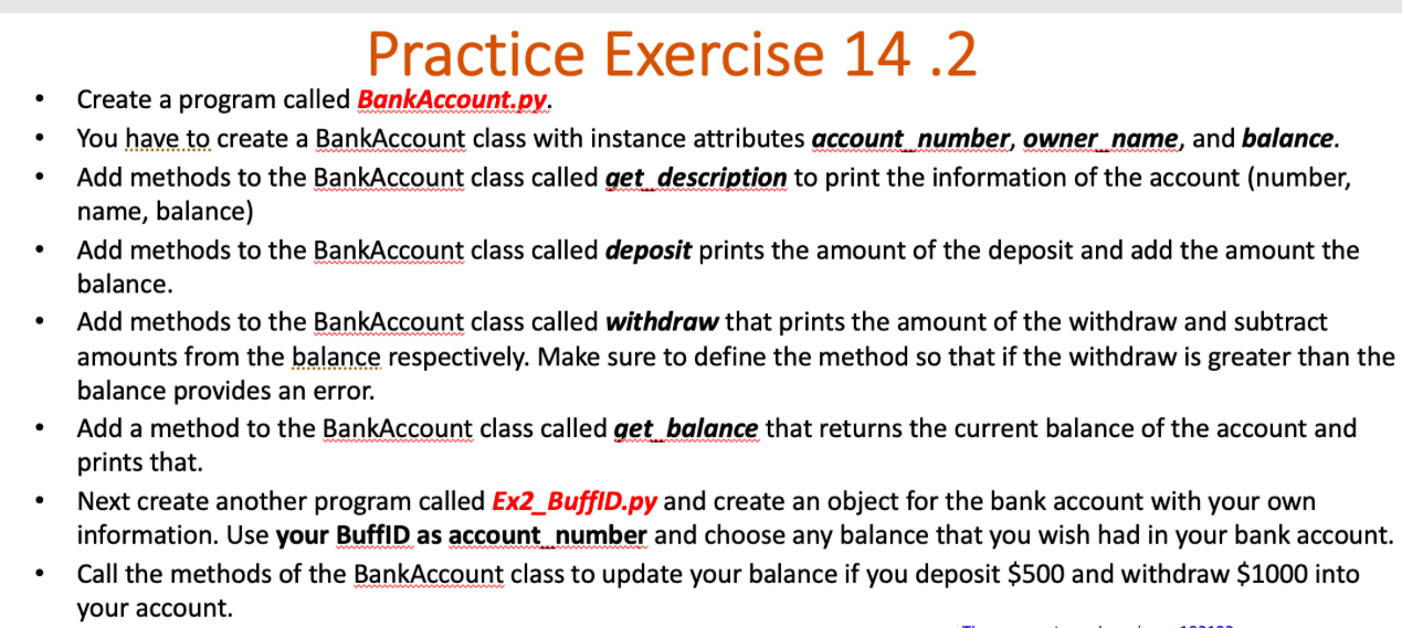 Practice Exercise 1 4 . 2 Create a program called