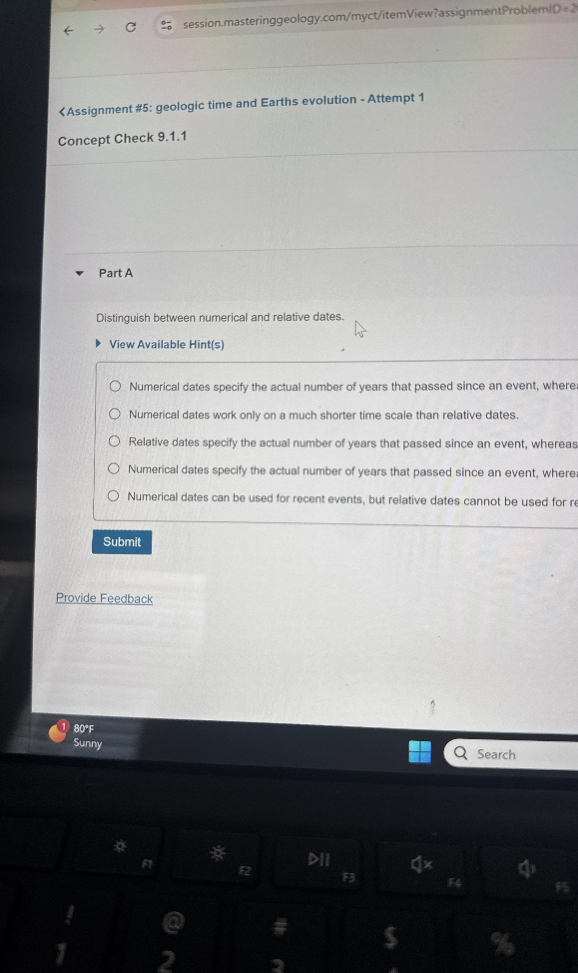 Part A Distinguish between numerical and relative
