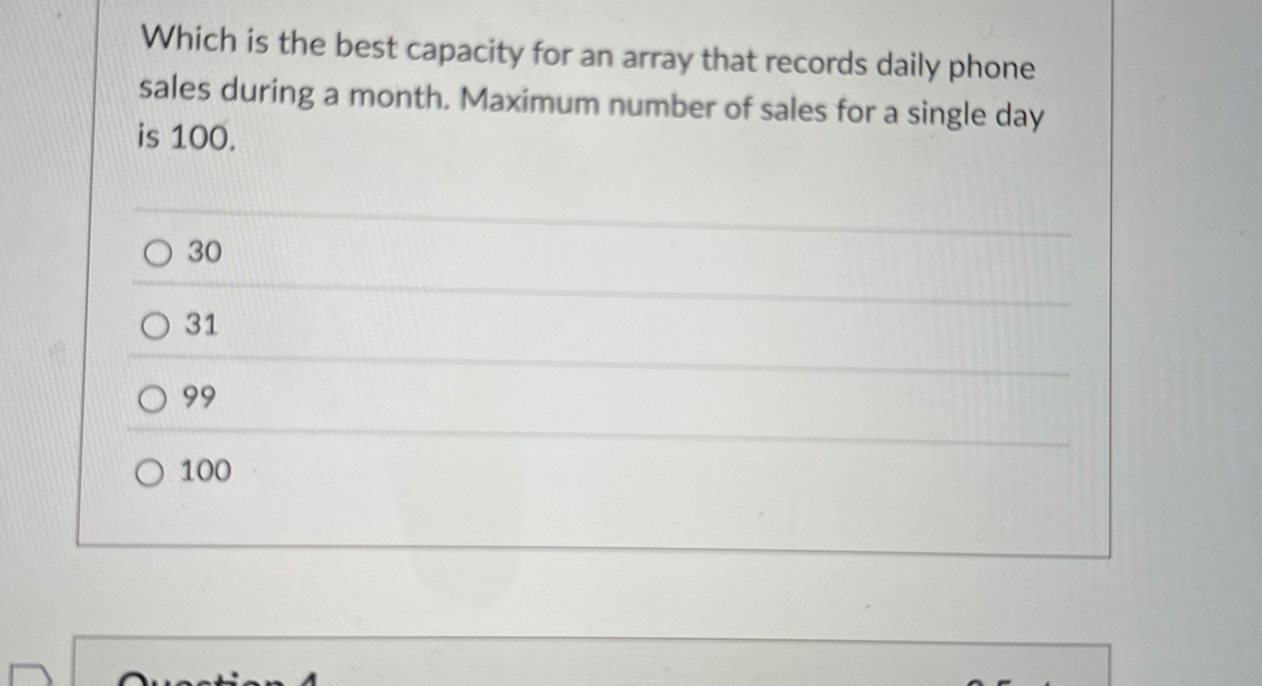 Which is the best capacity for an array that