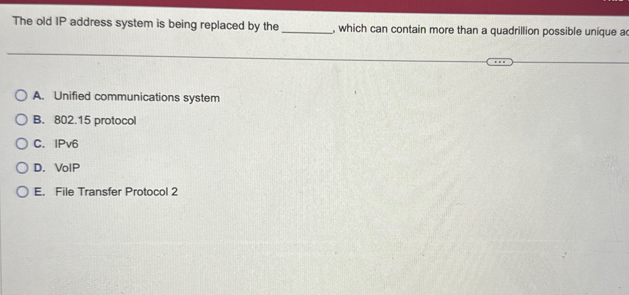 The old IP address system is being replaced by