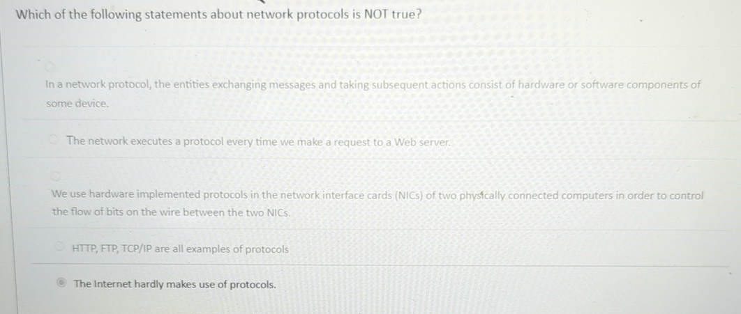 Which of the following statements about network