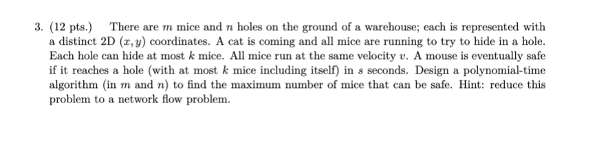 3 . ( 1 2 pts . ) There are \ ( m \ ) mice and \