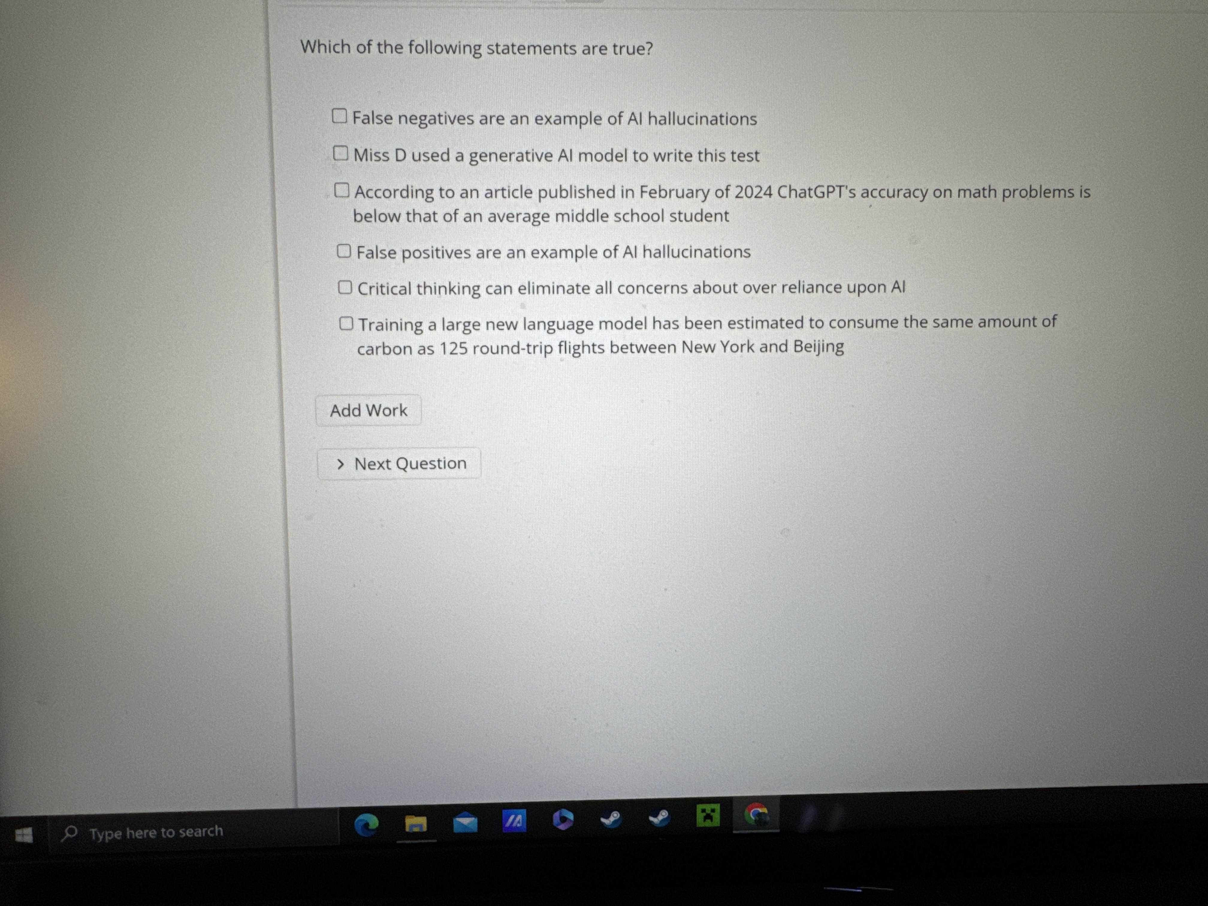 Which of the following statements are true? False