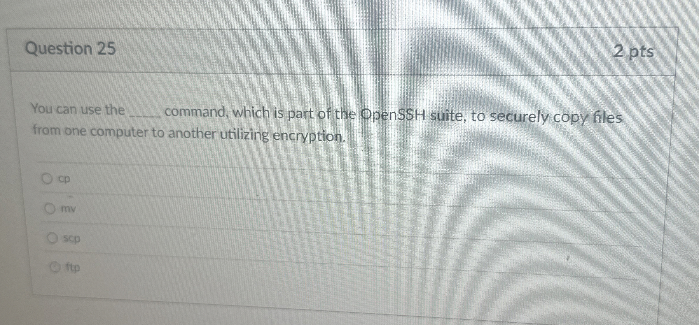 Question 2 5 You can use the command, which is