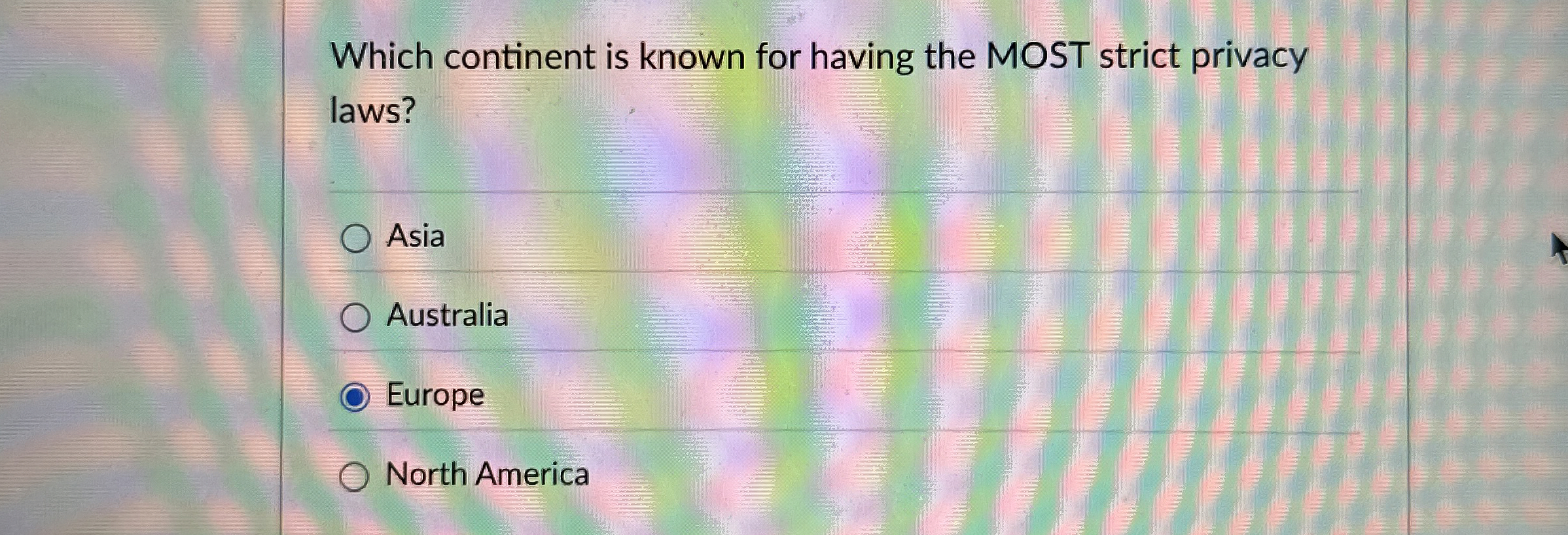 Which continent is known for having the MOST