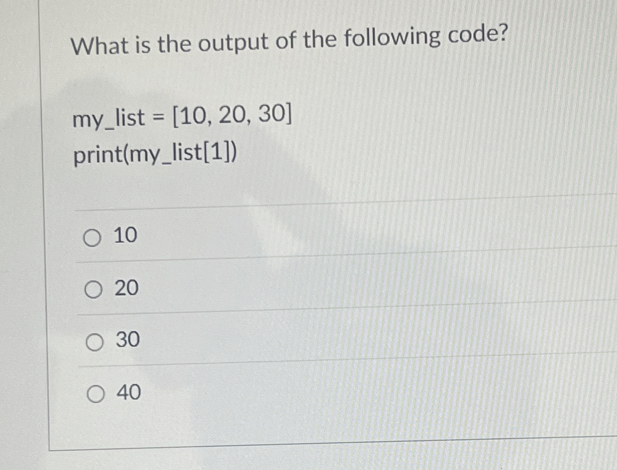 What is the output of the following code? my _