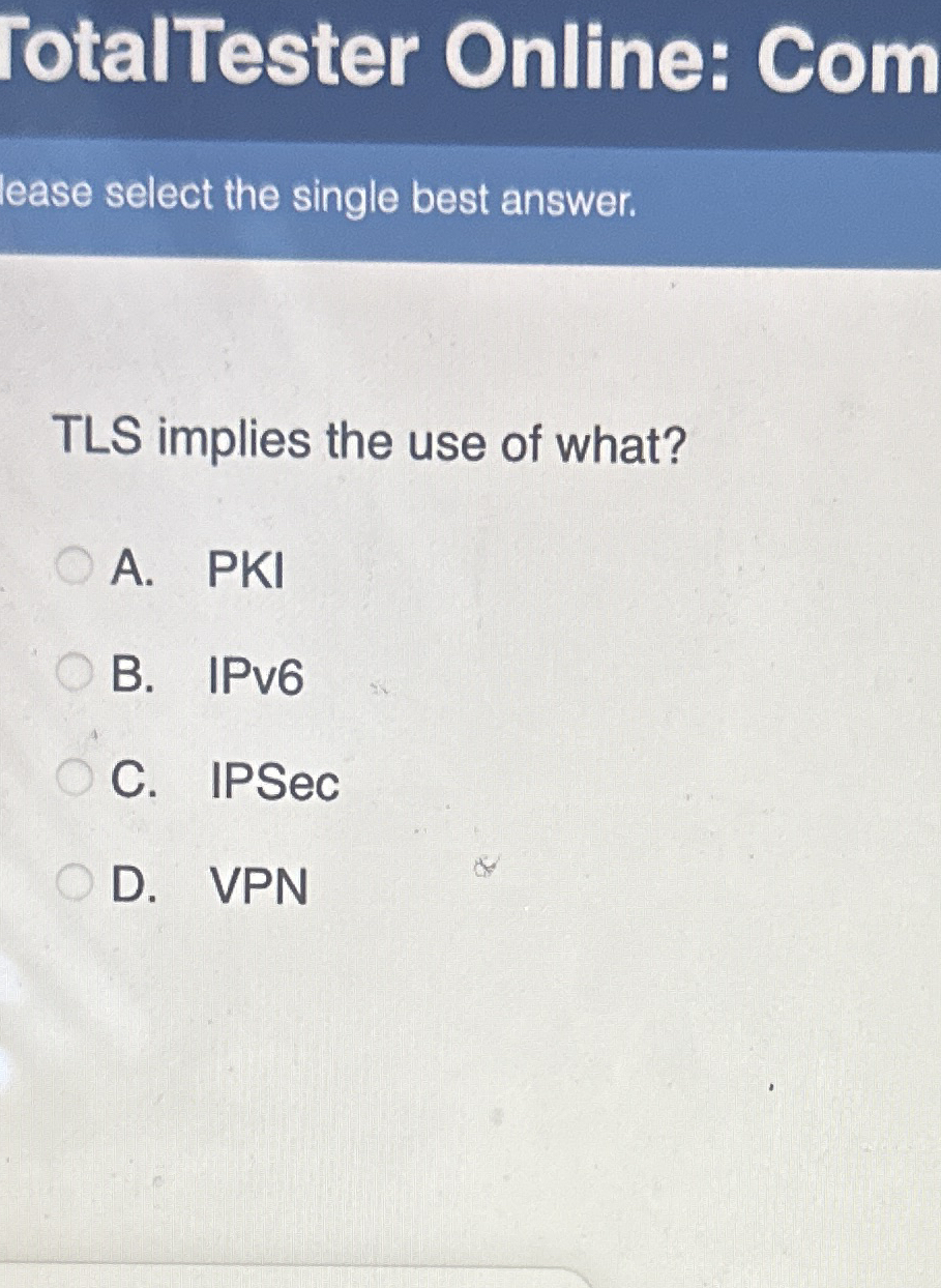 TotalTester Online: Com lease select the single