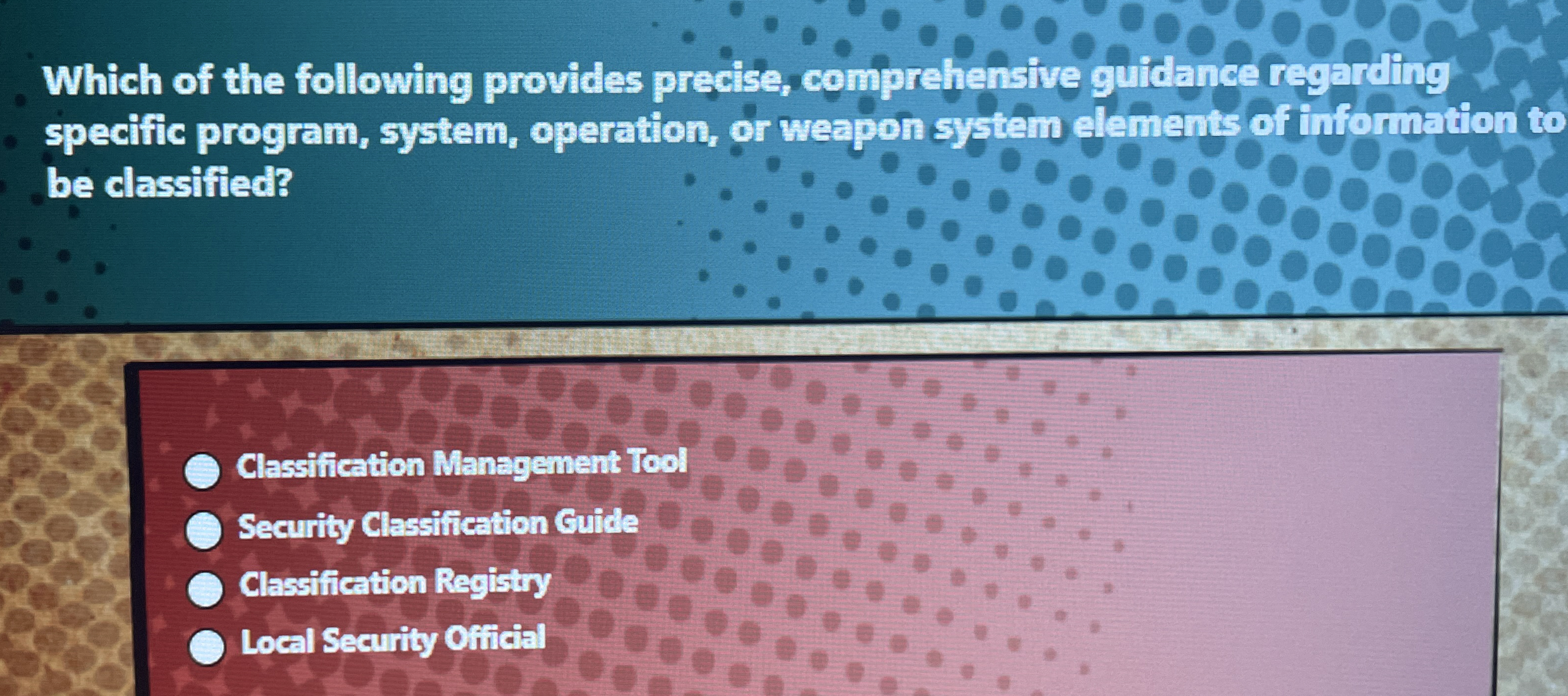 Which of the following provides precise,