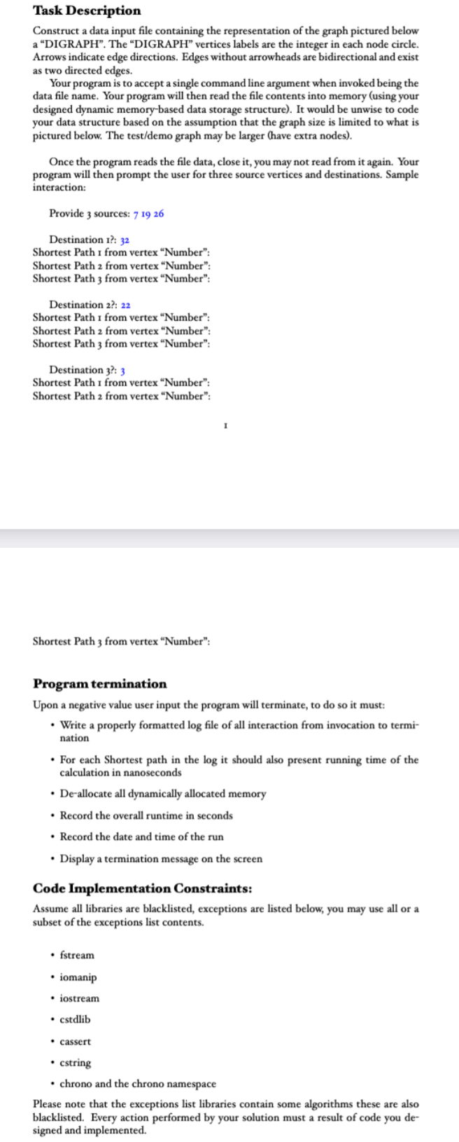 Task Description Construct a data input file
