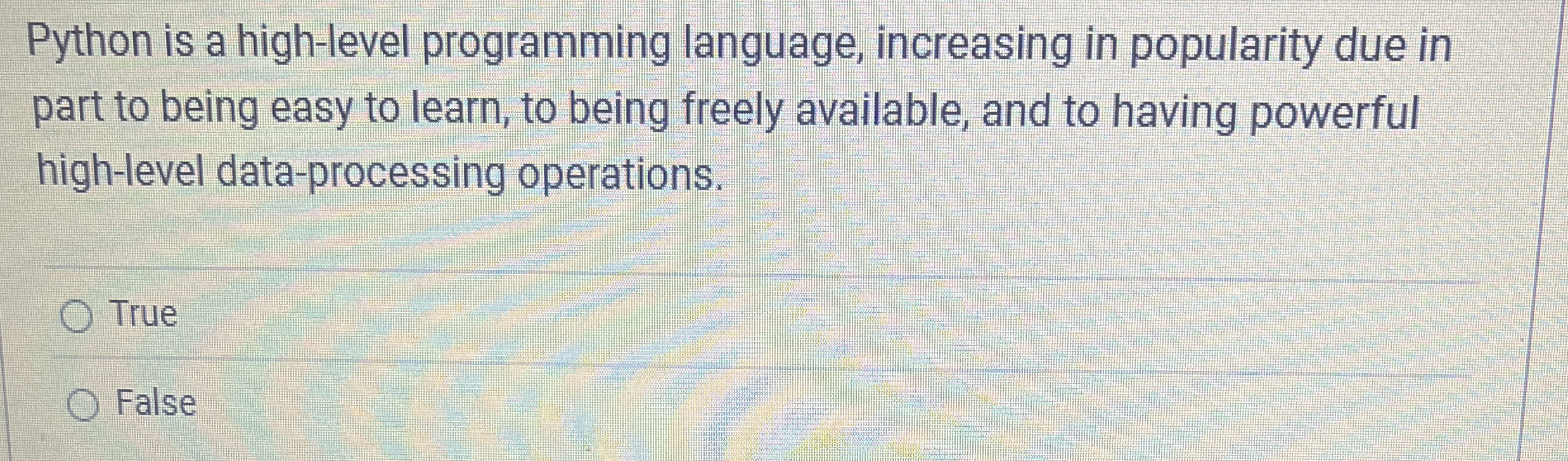 Python is a high - level programming language,