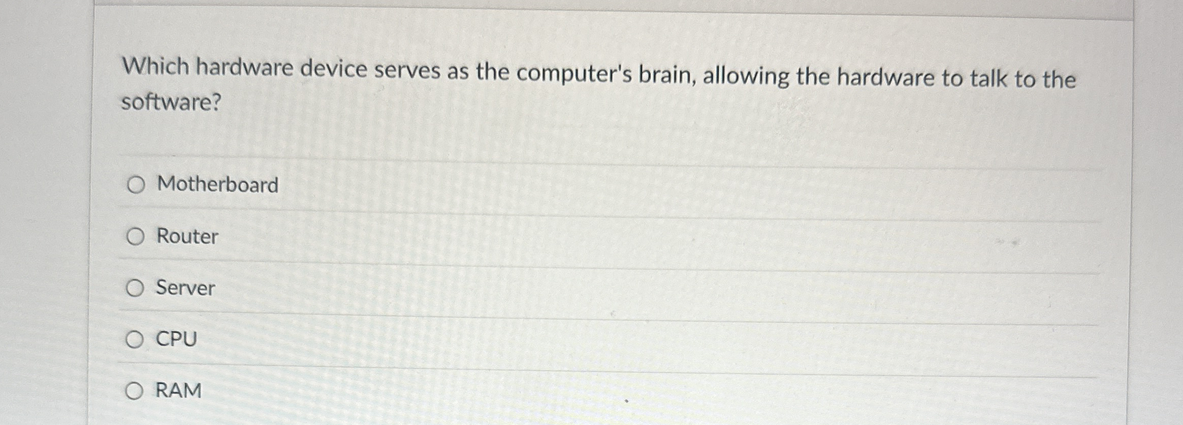 Which hardware device serves as the computer's