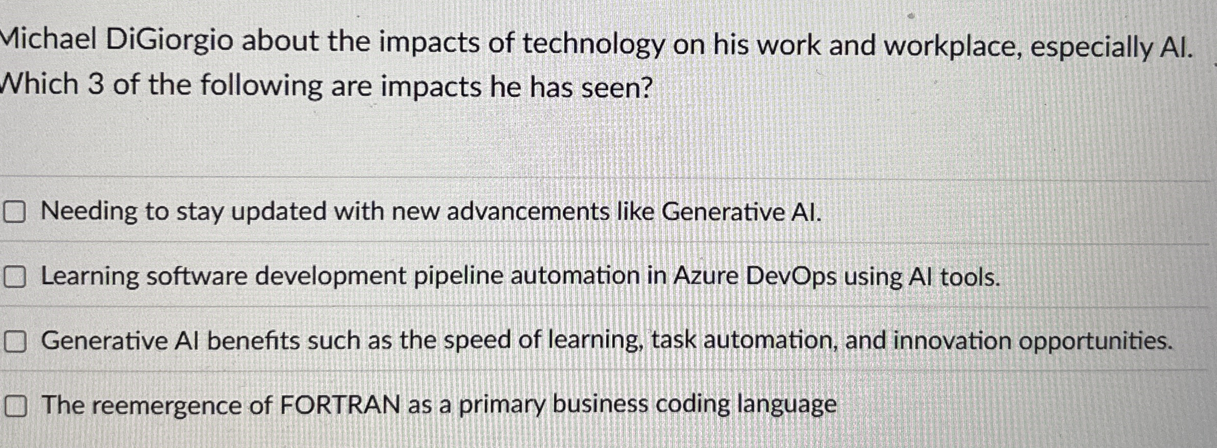 Michael DiGiorgio about the impacts of technology