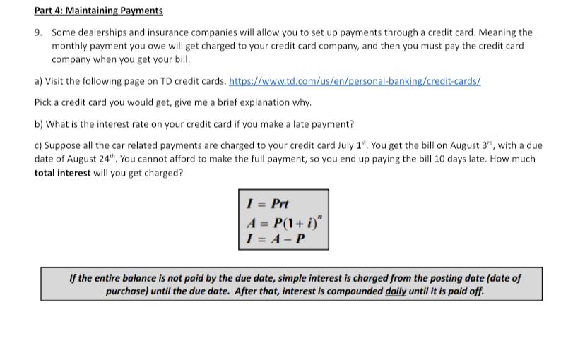 Part 2: Buying Vs. Leasing 2. Explain the