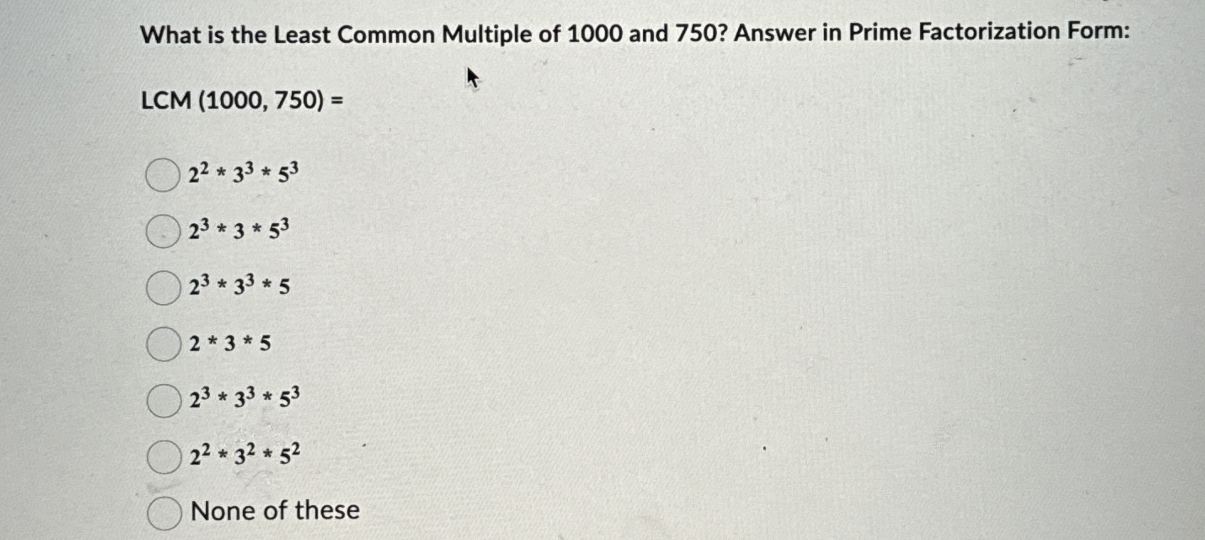 What is the Least Common Multiple of 1 0 0 0 and