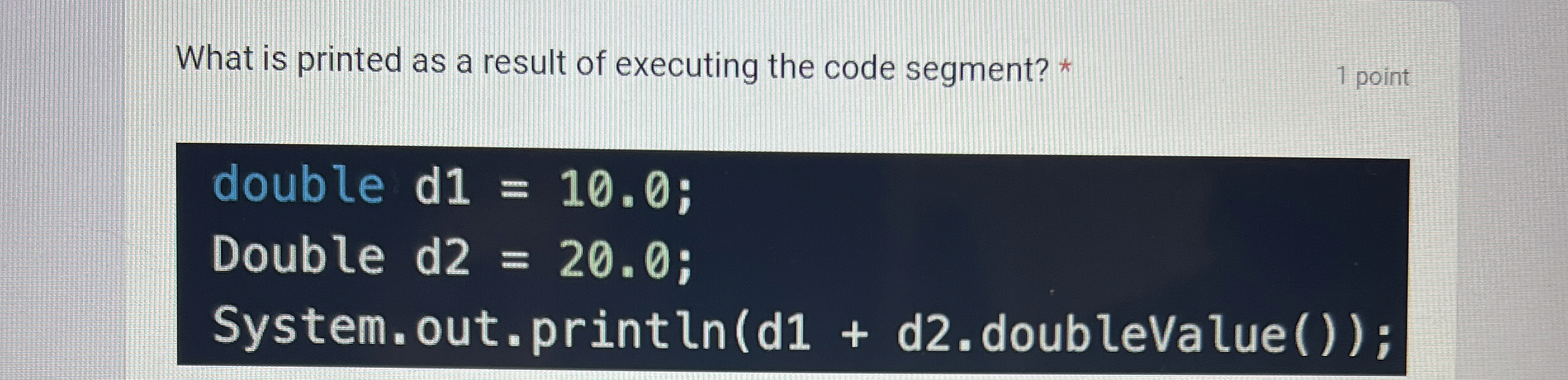 What is printed as a result of executing the code