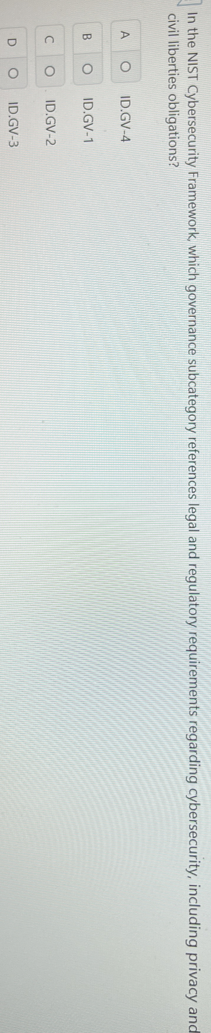 In the NIST Cybersecurity Framework, which