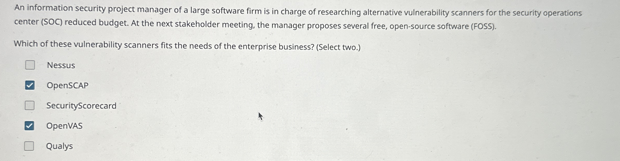 An information security project manager of a