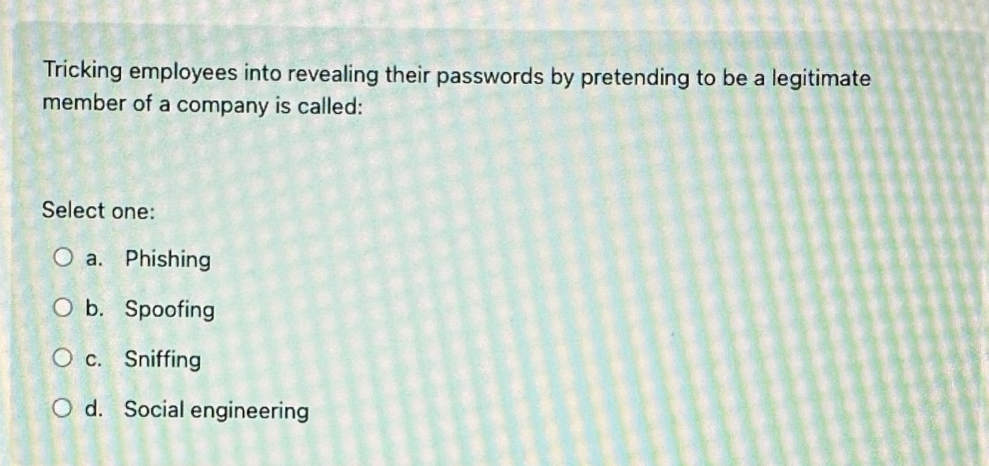 Tricking employees into revealing their passwords