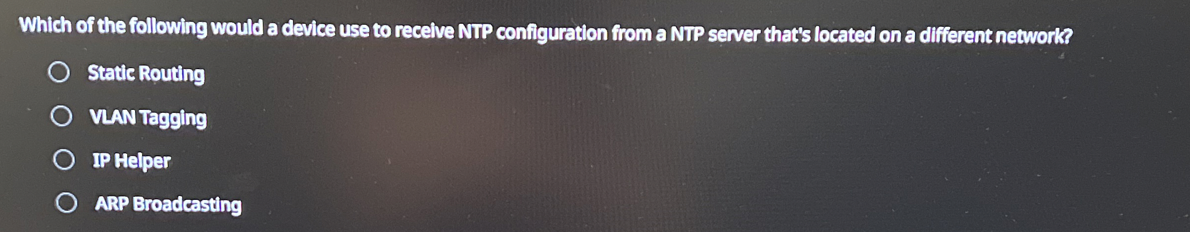 Which of the following would a device use to