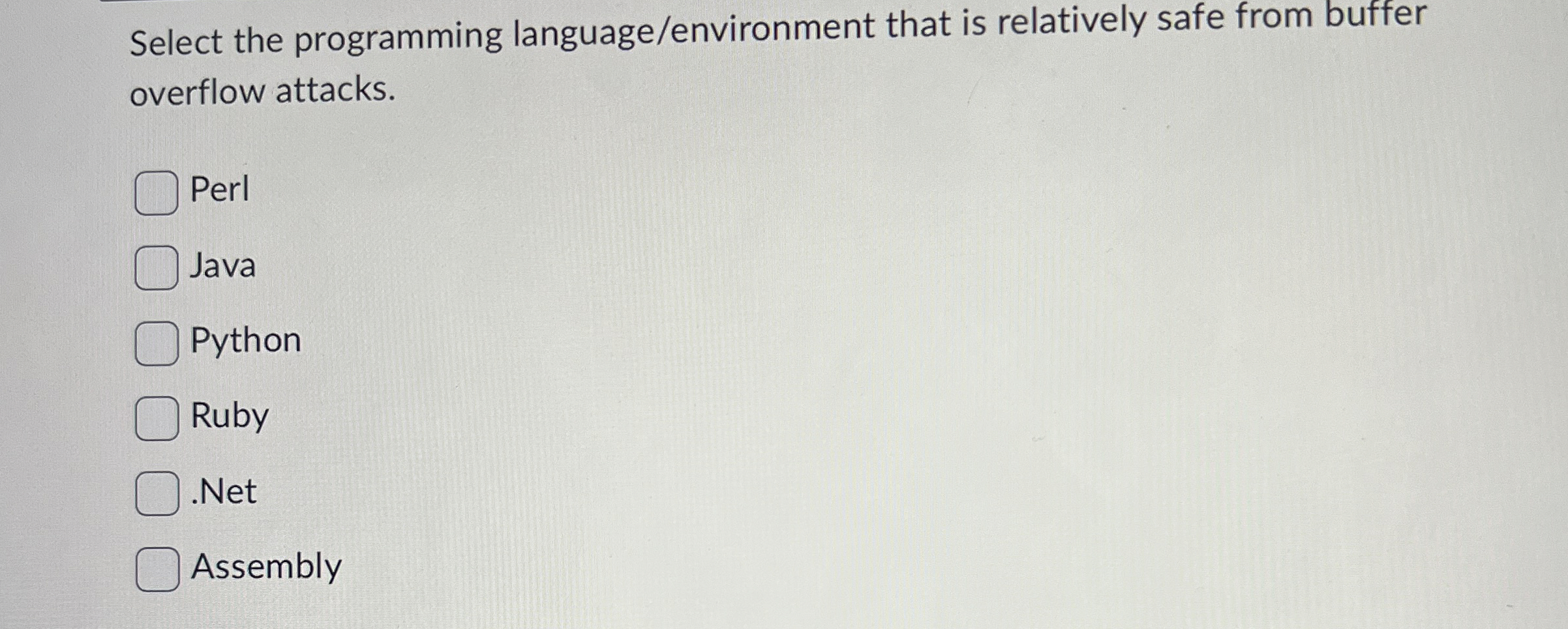 Select the programming language / environment