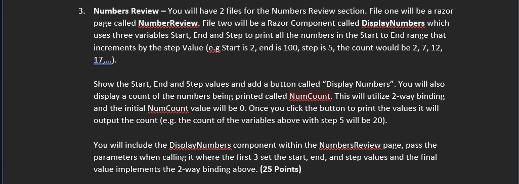 3 . Numbers Review - You will have 2 files for