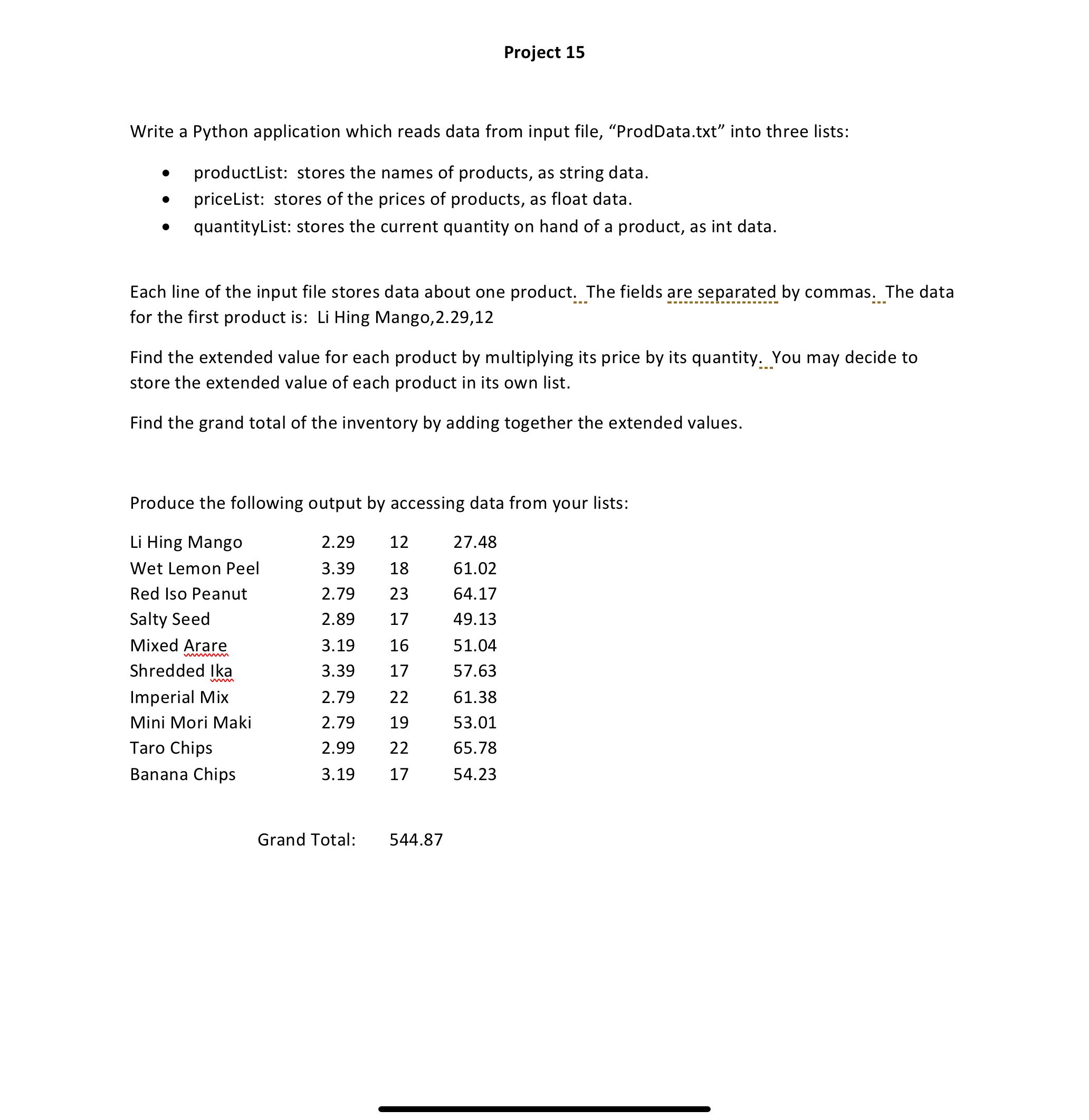 Project 1 5 Write a Python application which