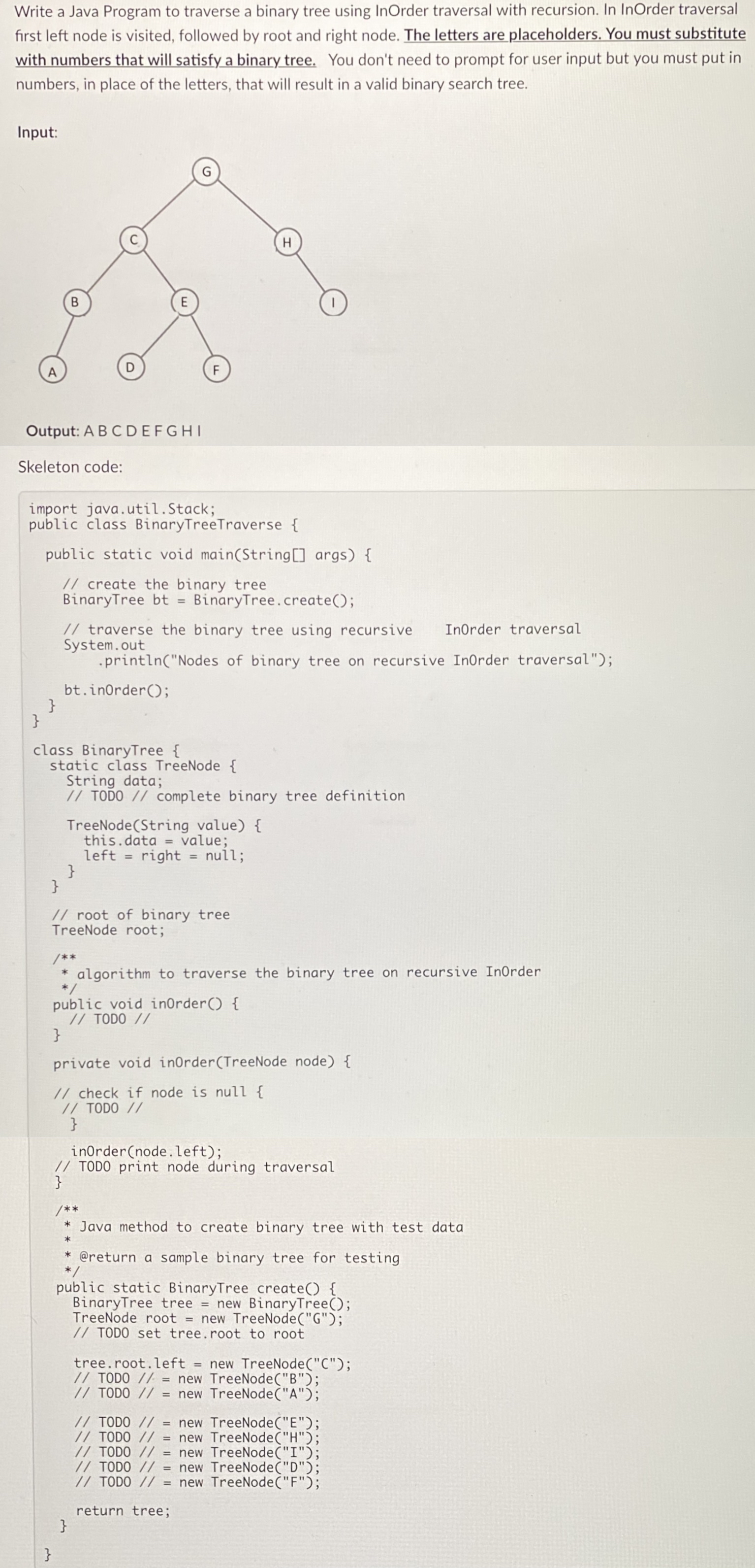 Write a Java Program to traverse a binary tree