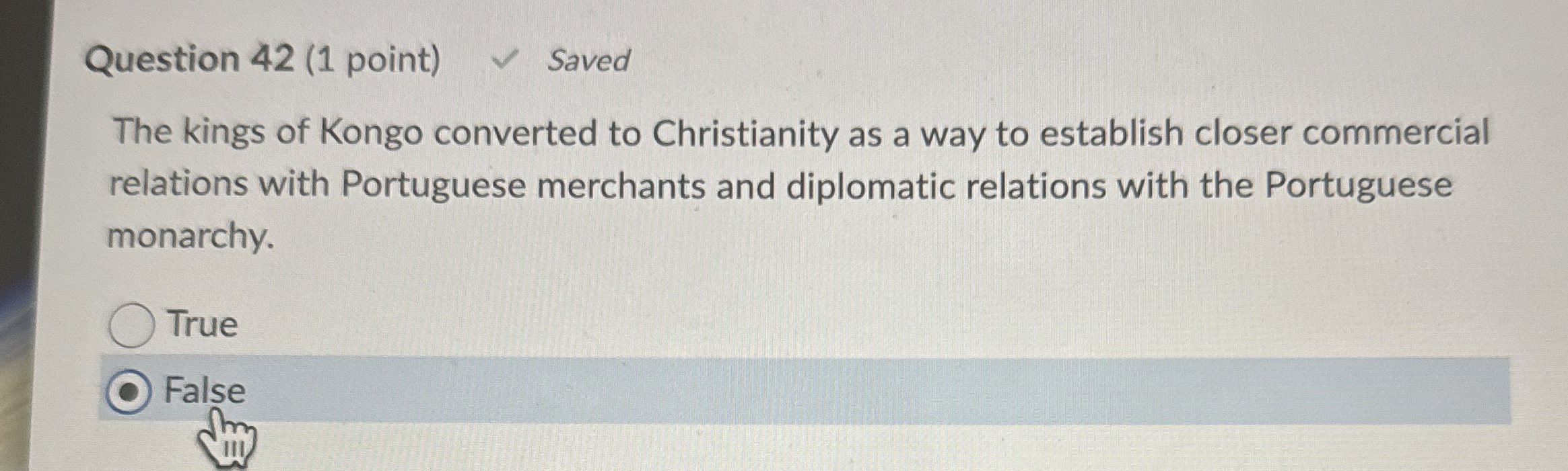 Question 4 2 ( 1 point ) The kings of Kongo