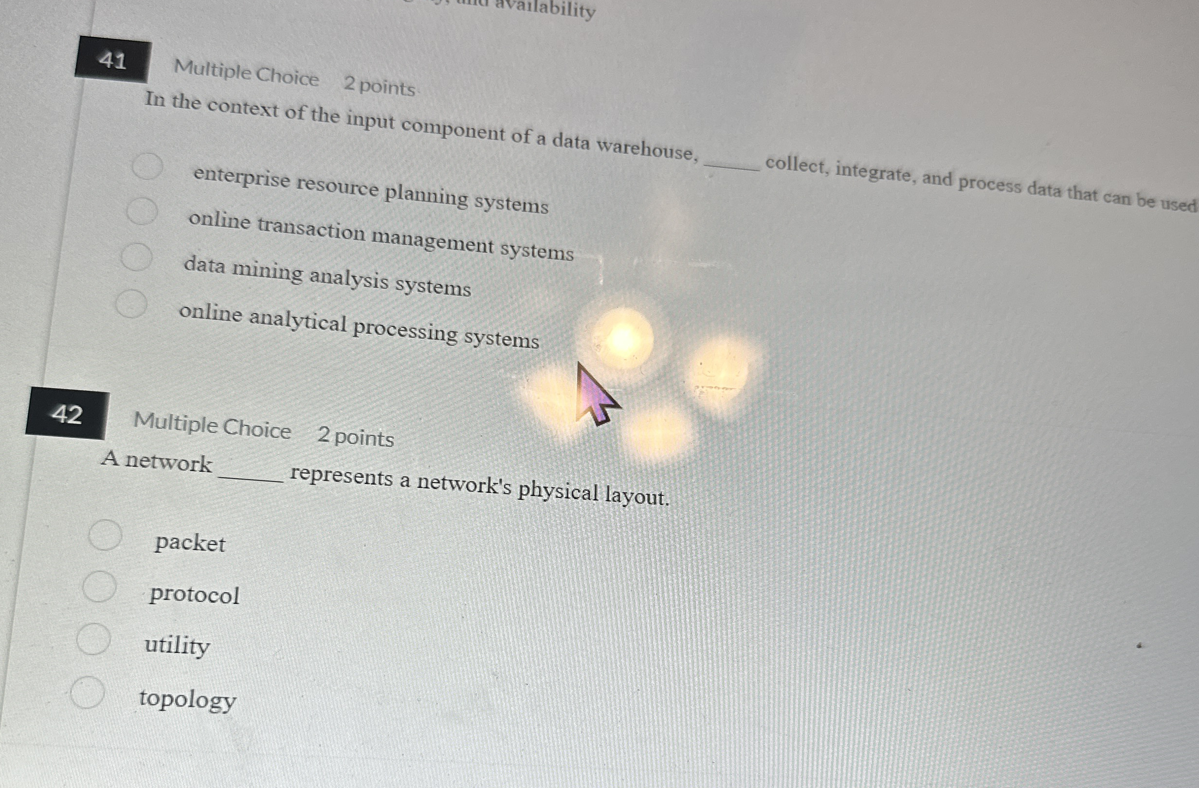 4 1 Multiple Choice 2 points In the context of