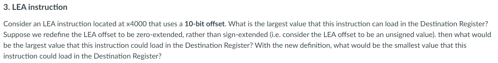 3 . LEA instruction Consider an LEA instruction