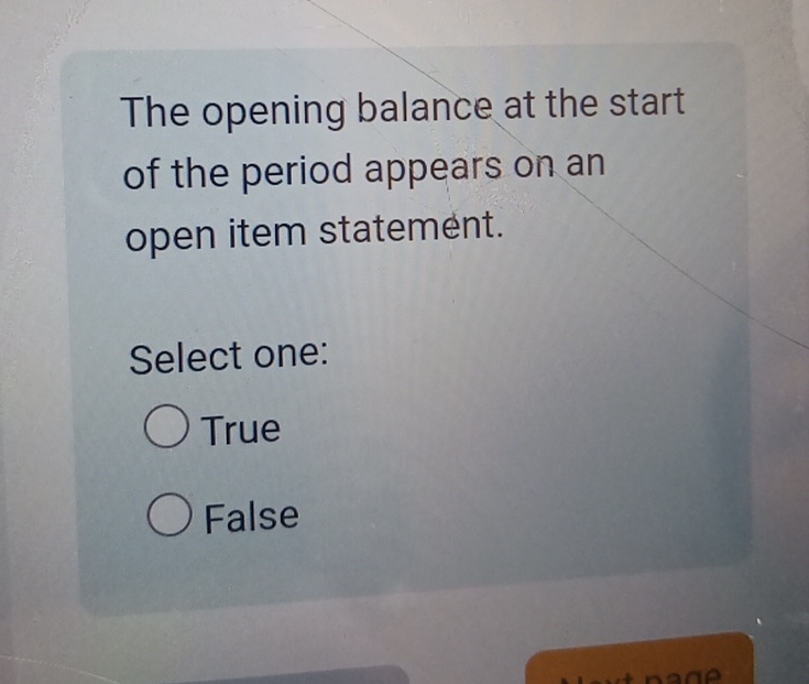 The opening balance at the start of the period