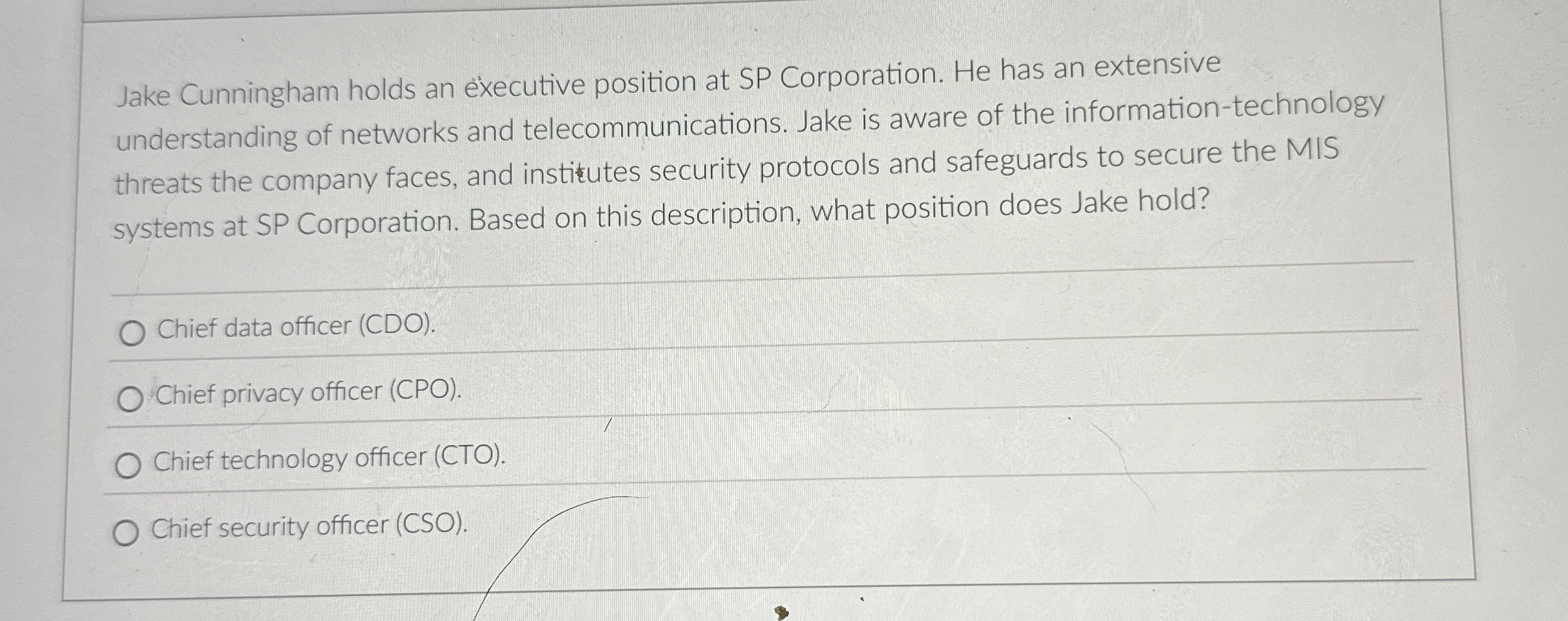 Jake Cunningham holds an xecutive position at SP