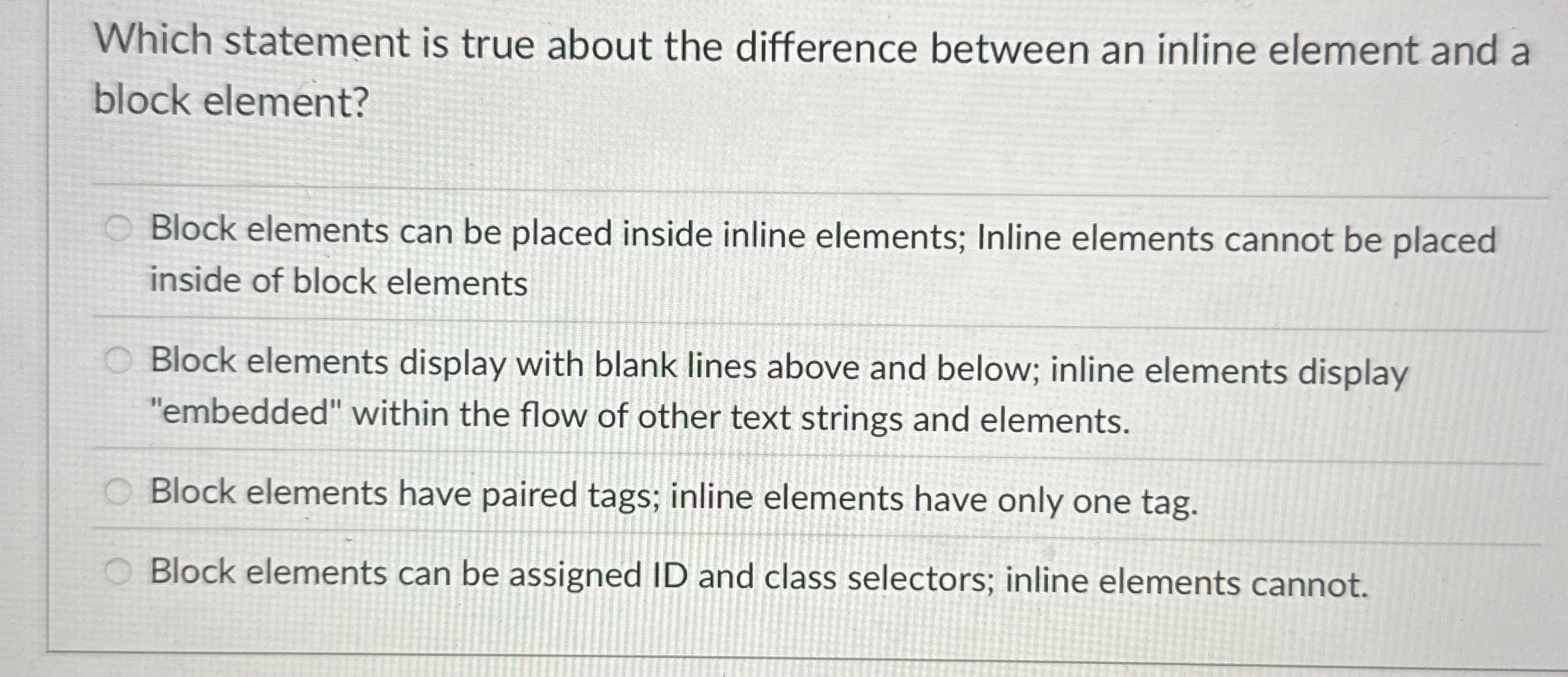 Which statement is true about the difference