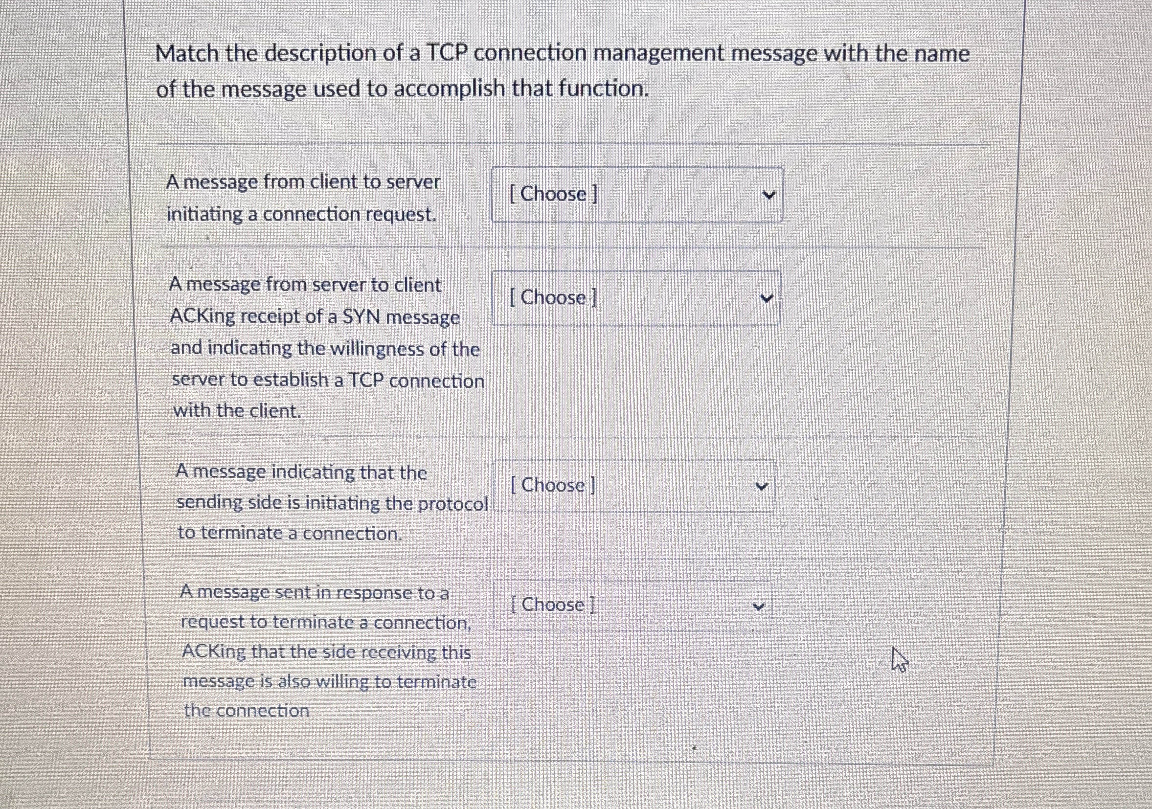 Match the description of a TCP connection