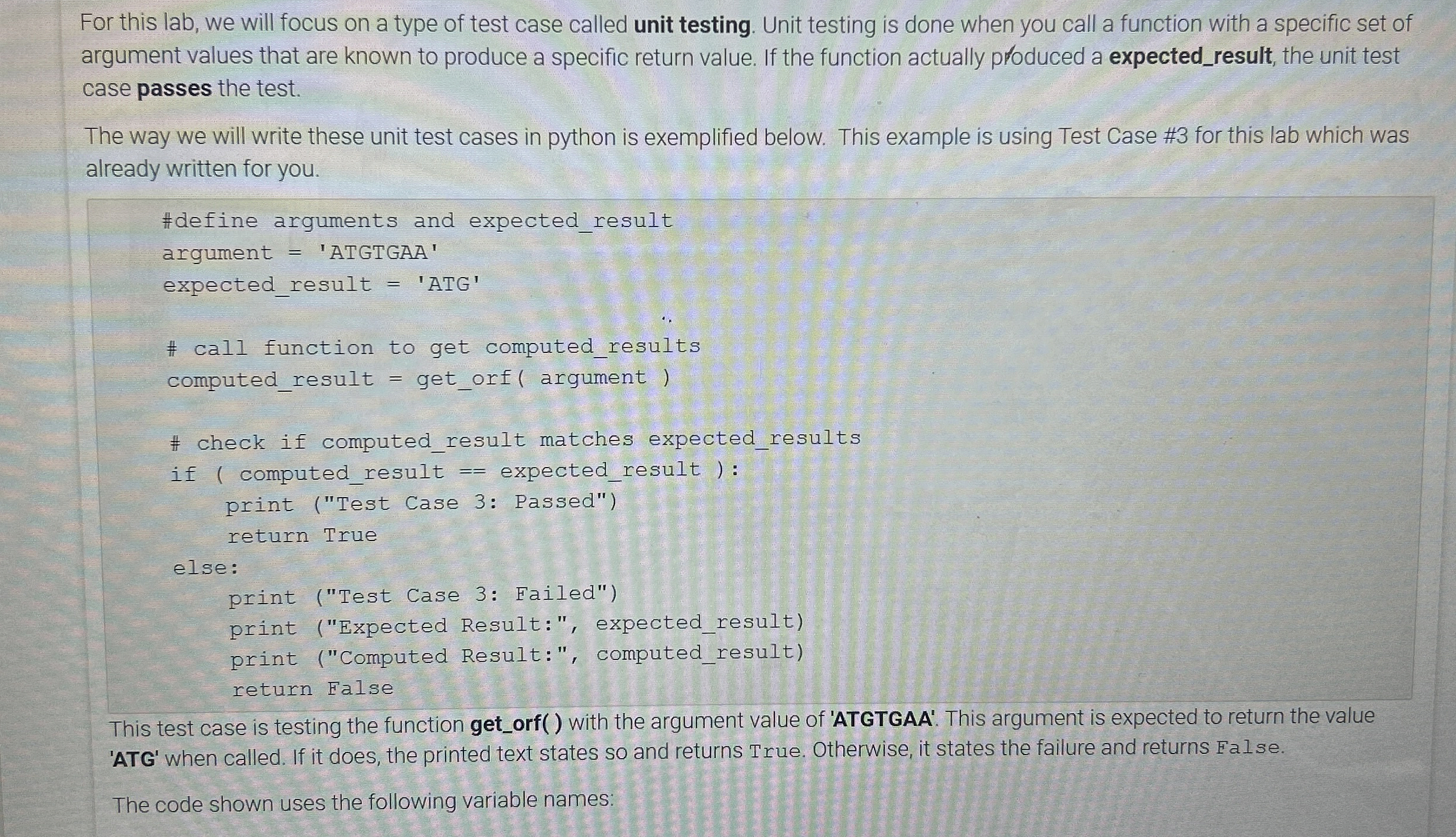 For this lab, we will focus on a type of test