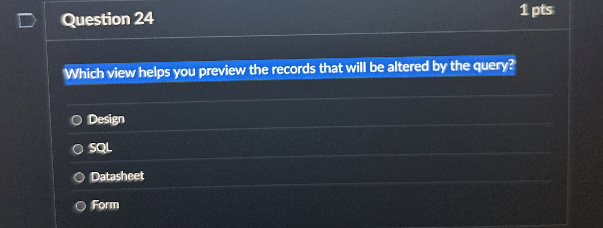 Question 2 4 Which view helps you preview the