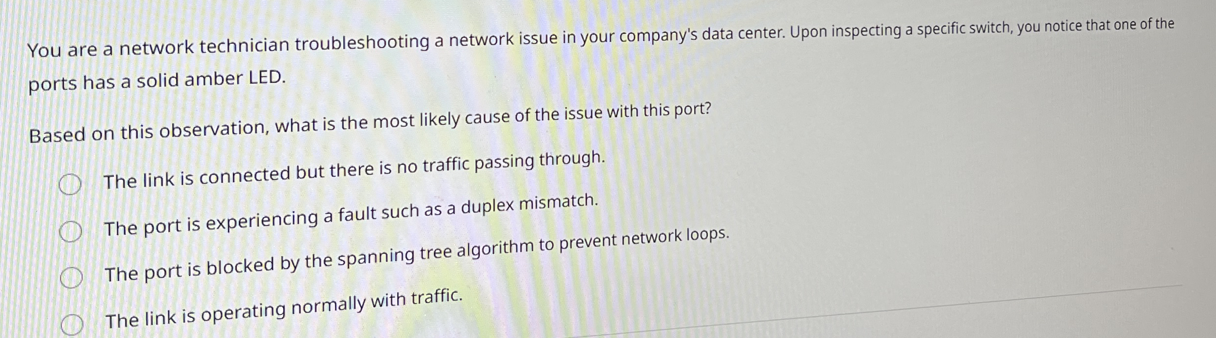 You are a network technician troubleshooting a