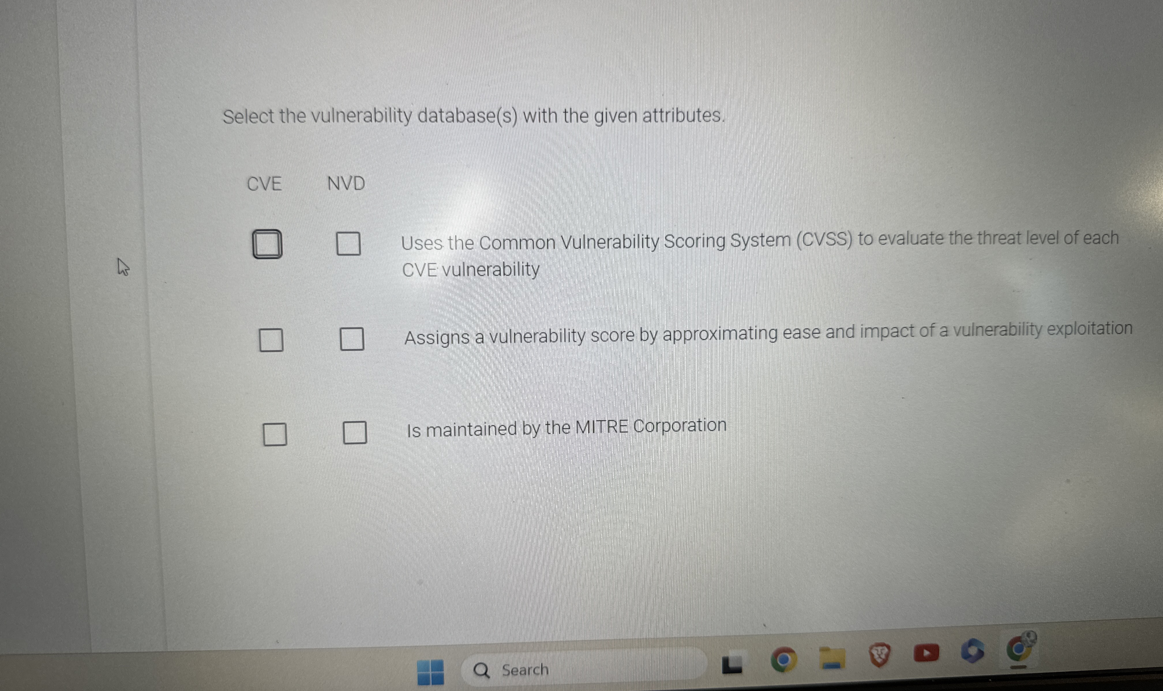 Select the vulnerability database ( s ) with the