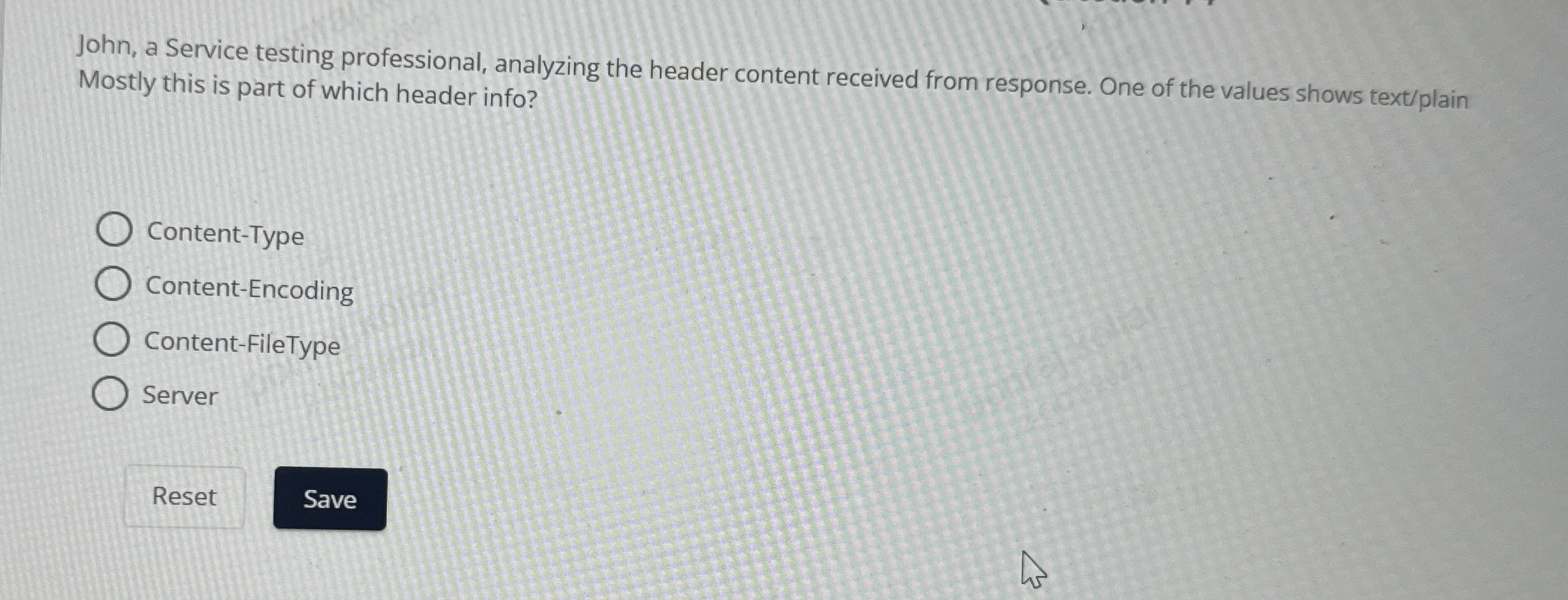 John, a Service testing professional, analyzing