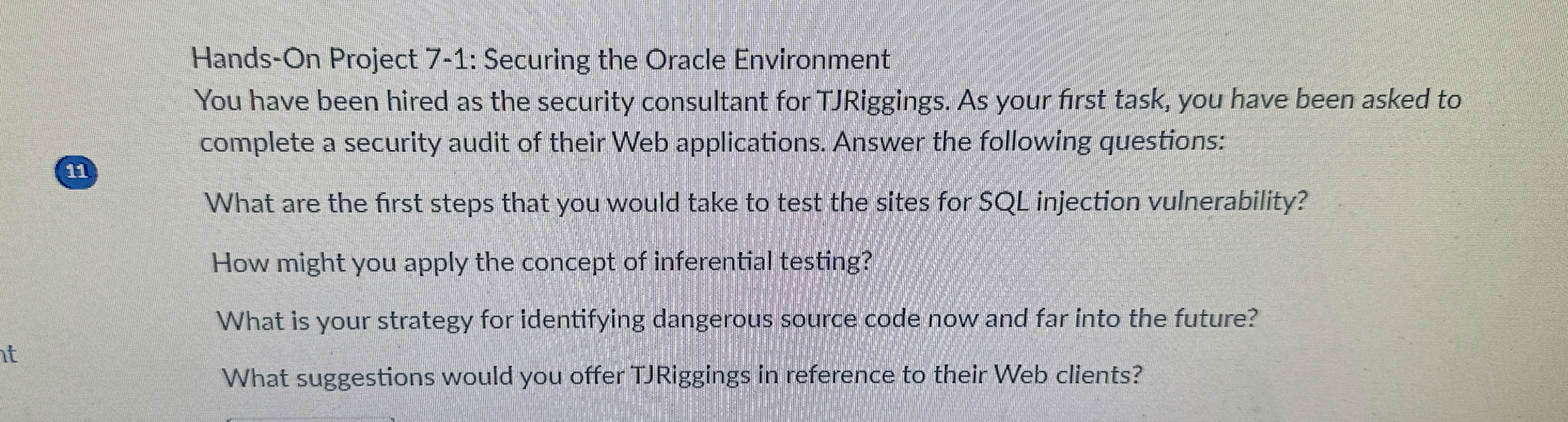 Hands - On Project 7 - 1 : Securing the Oracle