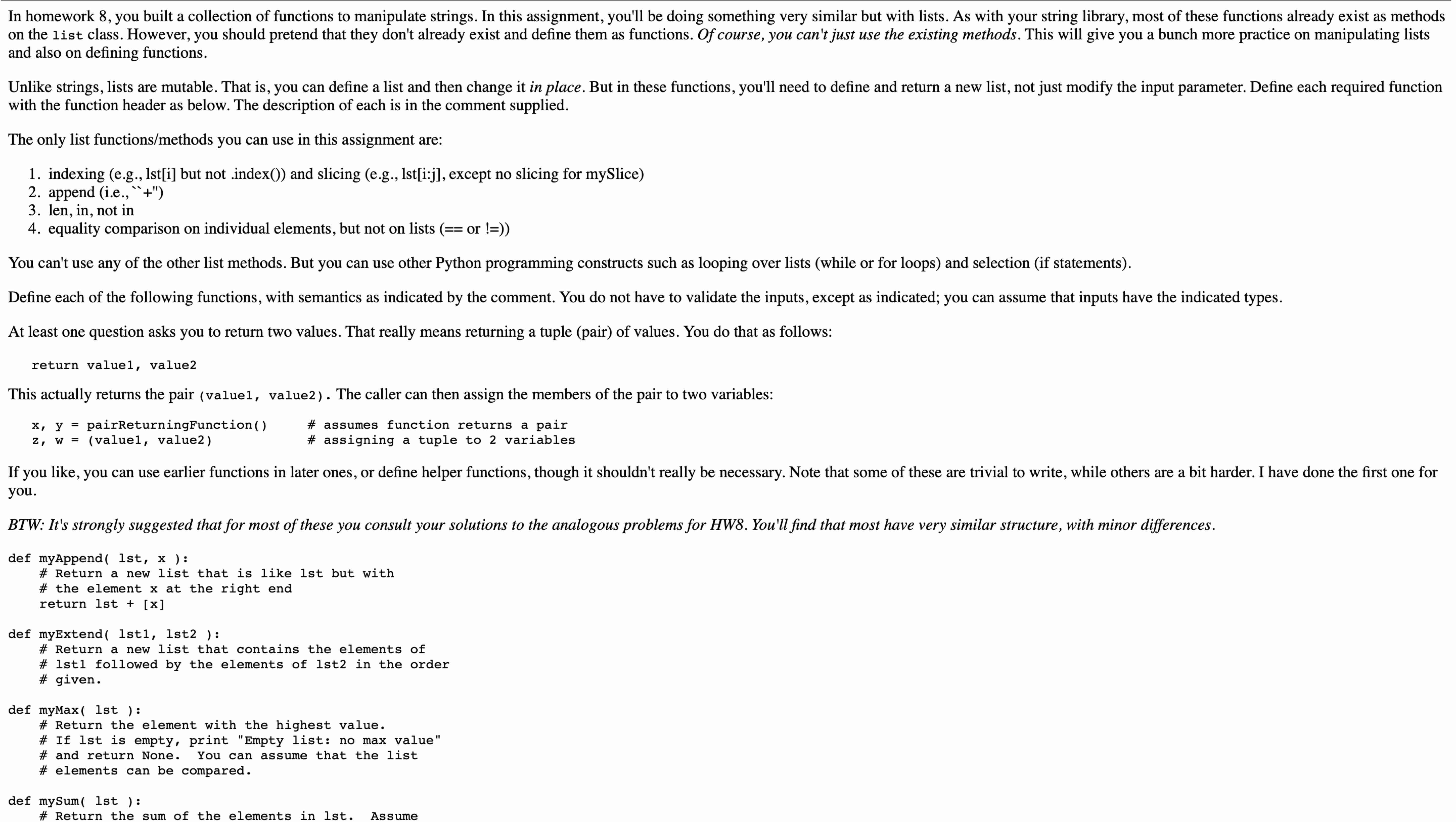 In homework 8 , you built a collection of